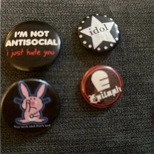 Hot Topic Black and Red Button Set